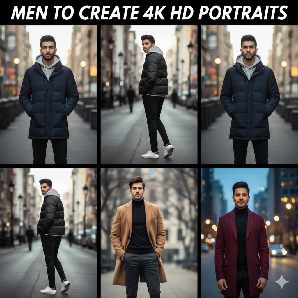 AI Image Prompts – Creative Ideas & Examples | Best Google Gemini AI Photo Editing Prompts for Men to Create 4K HD Portraits AI Image Prompts – Creative Ideas & Examples | Best Google Gemini AI Photo Editing Prompts for Men to Create 4K HD Portraits