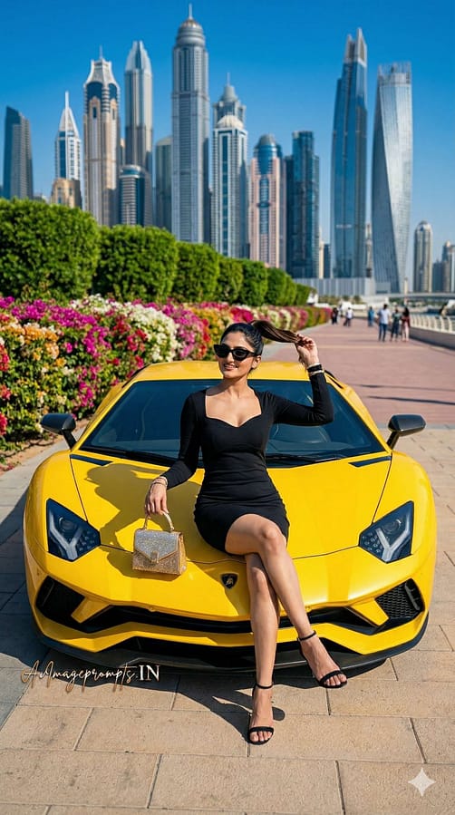 AI Image Prompts – Creative Ideas & Examples | Luxury Car Photoshoot Prompts with Stylish Woman AI Image Prompts – Creative Ideas & Examples | Luxury Car Photoshoot Prompts with Stylish Woman