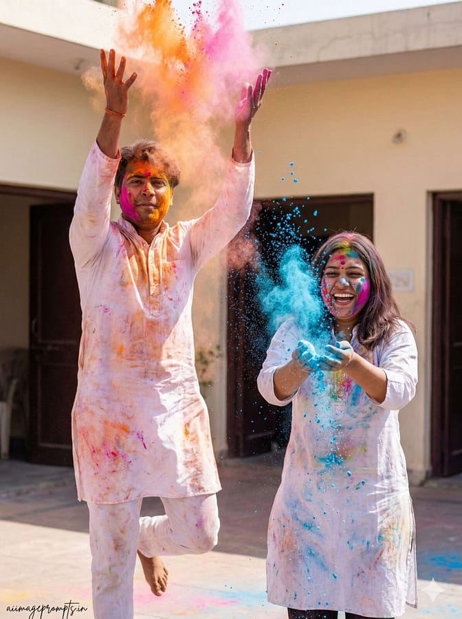 AI Image Prompts – Creative Ideas & Examples | Top Trending AI Prompts for Holi Special Looks & Couples AI Image Prompts – Creative Ideas & Examples | Top Trending AI Prompts for Holi Special Looks & Couples