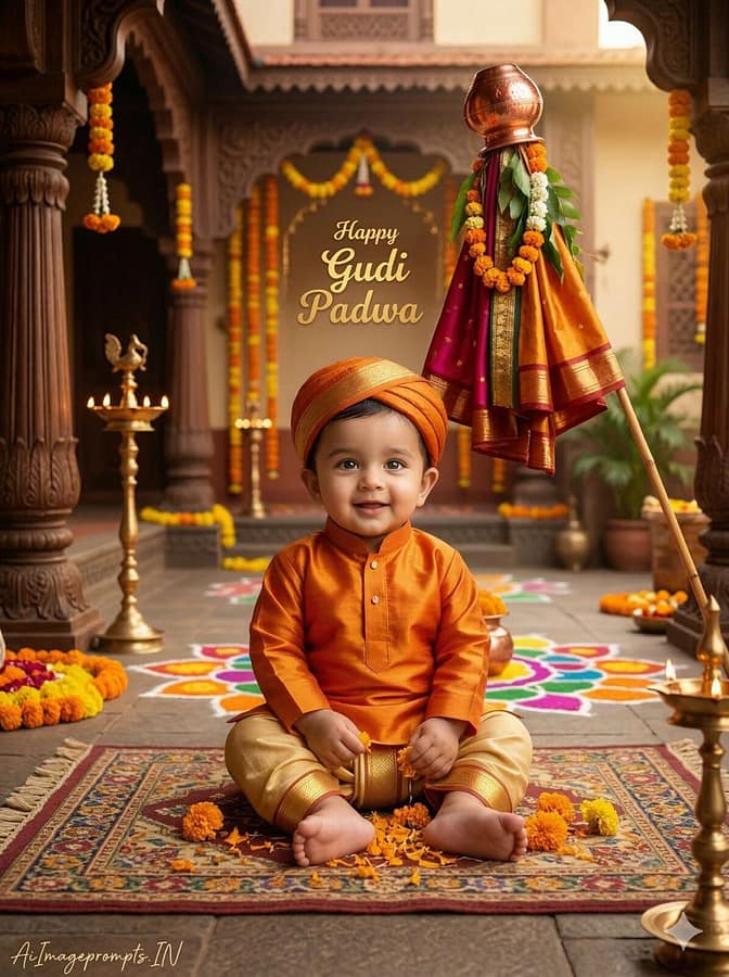 AI Image Prompts – Creative Ideas & Examples | Cute Baby Gudi Padwa AI Photo Prompt for Gemini AI Image Prompts – Creative Ideas & Examples | Cute Baby Gudi Padwa AI Photo Prompt for Gemini