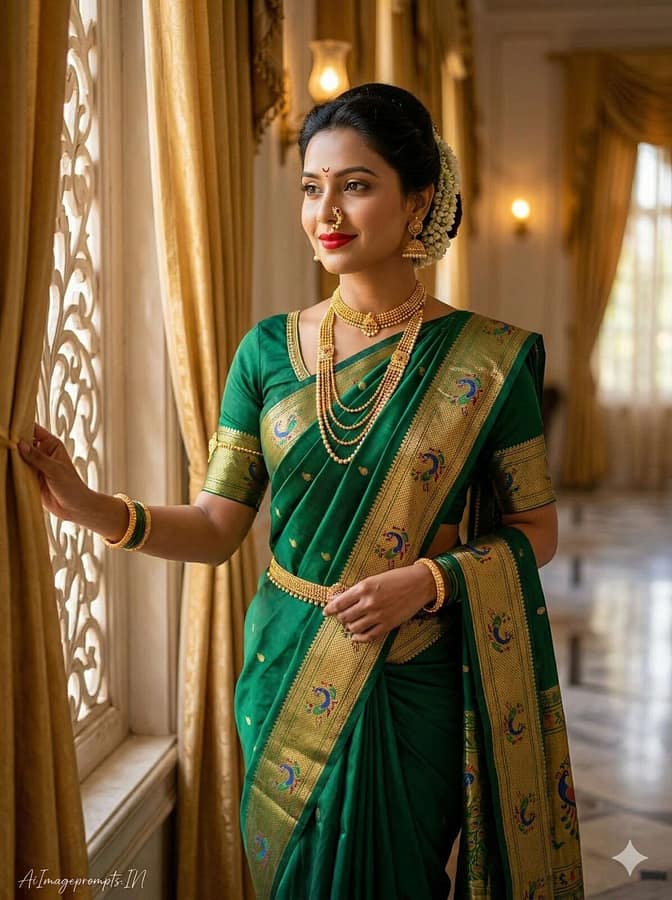 AI Image Prompts – Creative Ideas & Examples | Maharashtrian Bride Gemini Prompt – Ultra Realistic Traditional Marathi Bridal Look AI Image Prompts – Creative Ideas & Examples | Maharashtrian Bride Gemini Prompt – Ultra Realistic Traditional Marathi Bridal Look