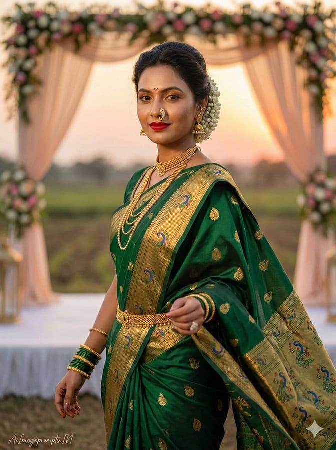 AI Image Prompts – Creative Ideas & Examples | Maharashtrian Bride Gemini Prompt – Ultra Realistic Traditional Marathi Bridal Look AI Image Prompts – Creative Ideas & Examples | Maharashtrian Bride Gemini Prompt – Ultra Realistic Traditional Marathi Bridal Look